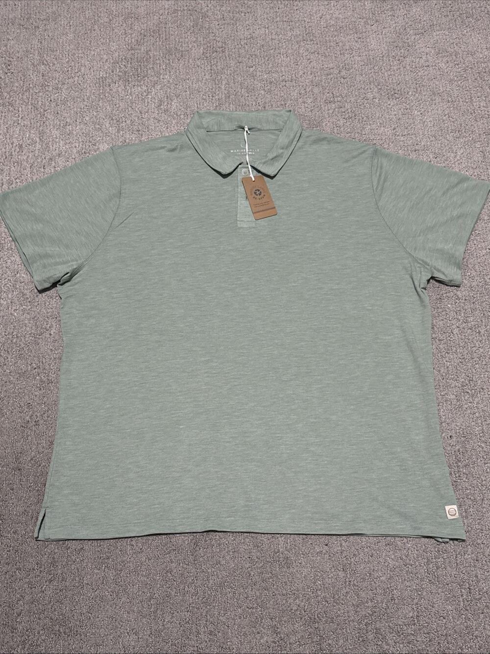 Marine Layer Menโs Air Polo Classic Fit Iceberg Green Color Size XXL NWT